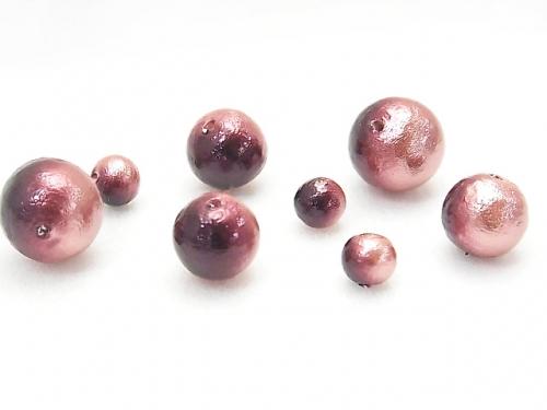 Made in Japan! Cotton Pearl Beads Plum/Cherry Bicolor Round 8mm 20pcs $4.39
