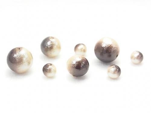 Made in Japan! Cotton Pearl Beads Bronze/Cream Bicolor Round 6mm 20pcs $4.79