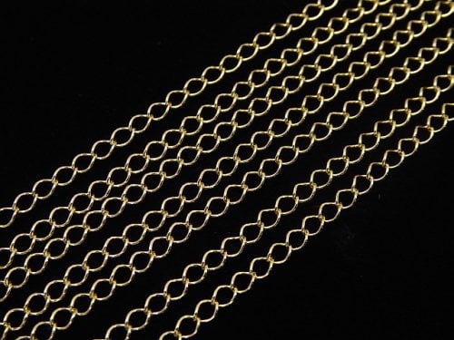 14KGF Flat Curb Chain 2.1mm width 10cm