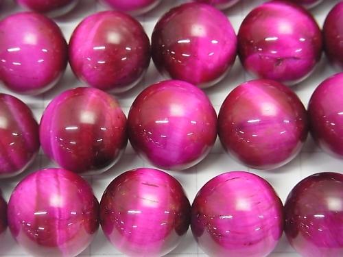 Pink Color Tiger Eye AA + Round 16mm half or 1strand (aprx.15inch / 36cm)