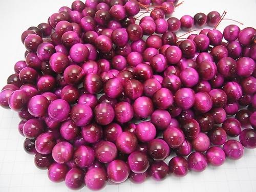 Pink Color Tiger Eye AA + Round 16mm half or 1strand (aprx.15inch / 36cm)
