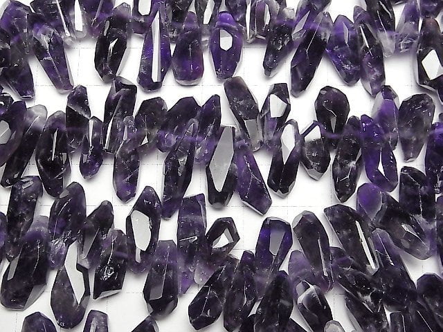 [Video]Amethyst AA++ Faceted Nugget Top Side Drilled Hole half or 1strand beads (aprx.15inch/36cm)