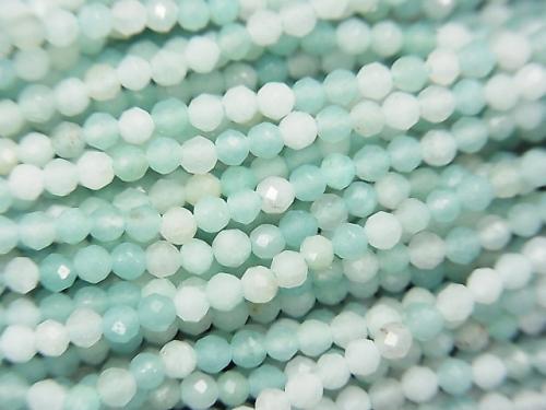 High Quality!  1strand $4.79! Amazonite AA++ Faceted Round 2mm  1strand (aprx.15inch/38cm)
