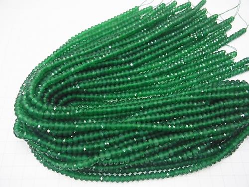 High Quality! 1strand $9.79! Green Onyx AAA Faceted Button Roundel 6x6x4mm 1strand (aprx.15inch / 37cm)