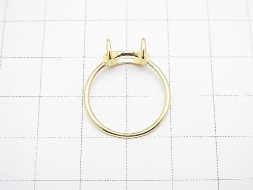 [Video] Silver925 Ring Empty Frame (Claw Clasp) Sideways Oval 10x8mm 18KGP 1pc