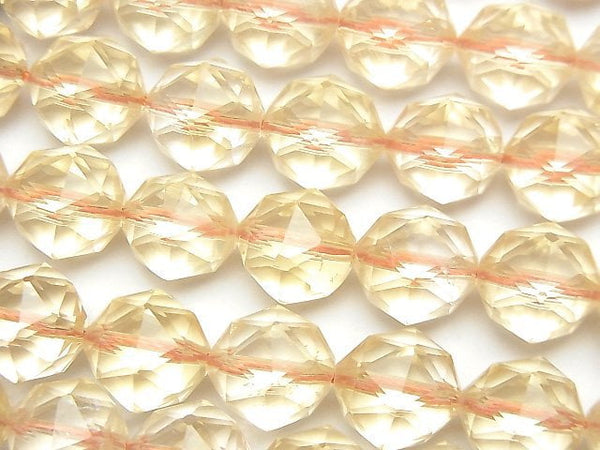 [Video] High Quality! Light Color Citrine AAA- Star Faceted Round 10mm half or 1strand beads (aprx.15inch / 37cm)