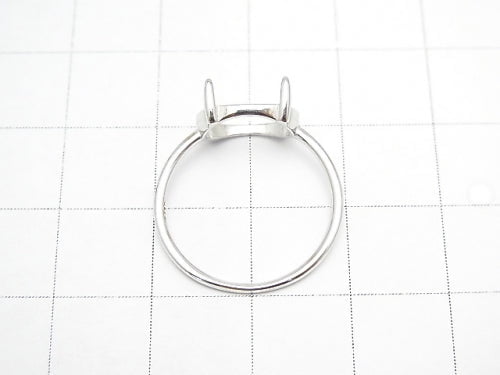 [Video]Silver925 Ring Frame (Prong Setting) Horizontal Oval 10x8mm Rhodium Plated 1pc
