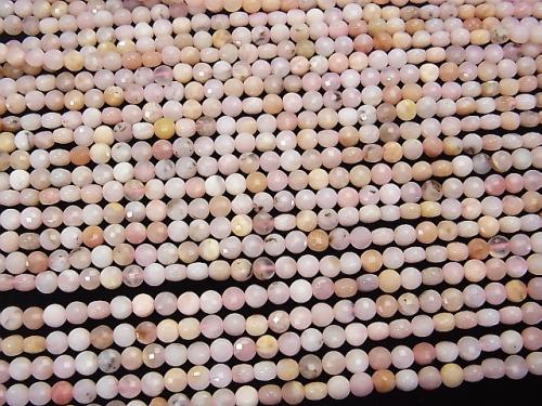 High Quality! 1strand $9.79! Pink Opal AA + Faceted Coin 4x4x3mm 1strand (aprx.15inch / 38cm)