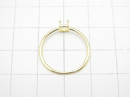 [Video] Silver925 Ring Frame (Prong Setting) Oval 6x4mm 18KGP 1pc