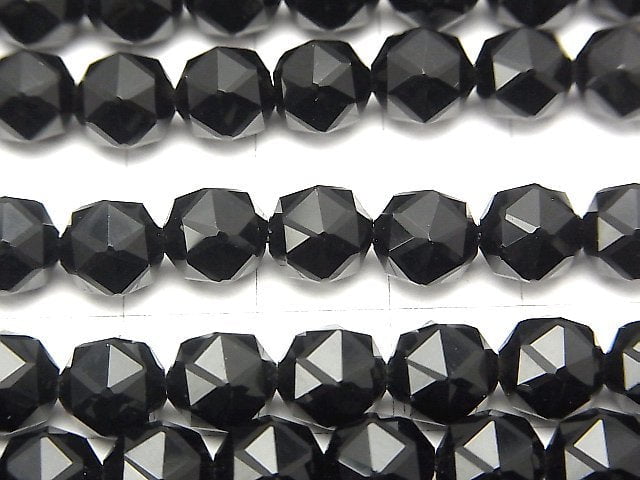 [Video]High Quality! Tibetan Morion Crystal Quartz AAA Star Faceted Round 8mm half or 1strand beads (aprx.15inch/36cm)