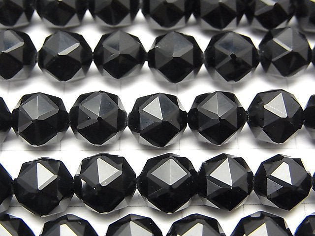 [Video] High Quality! Tibetan Morion Crystal Quartz AAA Star Faceted Round 10mm half or 1strand beads (aprx.15inch/36cm)