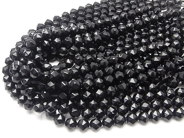 [Video] High Quality! Tibetan Morion Crystal Quartz AAA Star Faceted Round 10mm half or 1strand beads (aprx.15inch/36cm)