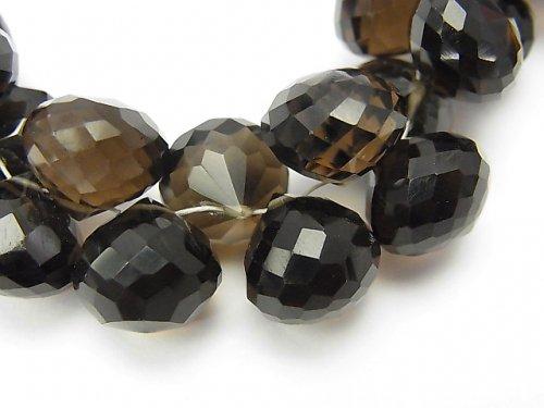 [Video] [One of a kind] High Quality Smoky Quartz AAA Onion Faceted Briolette [Dark Color] 1strand NO.12
