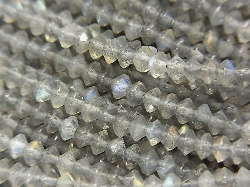 High quality! 1strand $6.79! Labradorite AA Faceted Button Roundel 4x4x2mm less 1strand (aprx.15inch / 38cm)