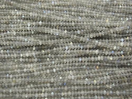 High quality! 1strand $6.79! Labradorite AA Faceted Button Roundel 4x4x2mm less 1strand (aprx.15inch / 38cm)