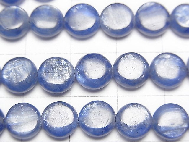 [Video]Kyanite AA+ Coin 8x8x3mm half or 1strand beads (aprx.15inch/38cm)