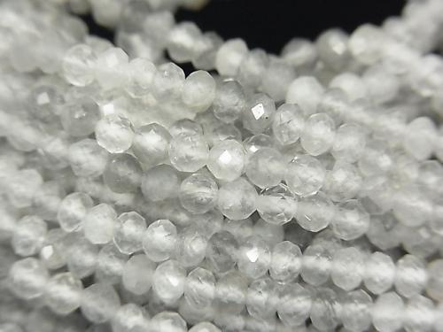 High Quality! 1strand $7.79! Gray Quartz AA Faceted Button Roundel 4x4x3mm 1strand (aprx.15inch / 38cm)
