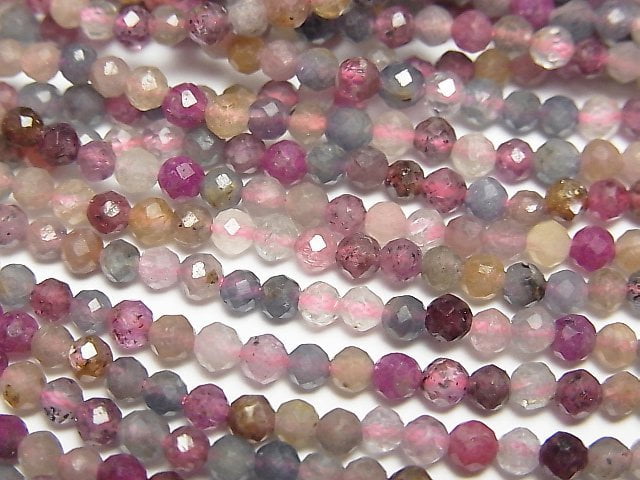 [Video]High Quality! Madagascar Multicolor Sapphire AA+ Faceted Round 3mm half or 1strand beads (aprx.15inch/37cm)