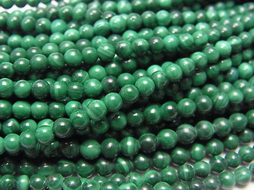 [Video] Malachite AA++ Round 3mm 1strand beads (aprx.15inch/37cm)