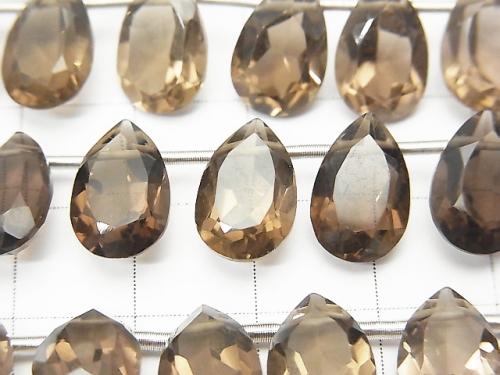 High Quality Smoky Crystal Quartz AAA Pear shape  Faceted 12x8x5mm half or 1strand (18pcs )