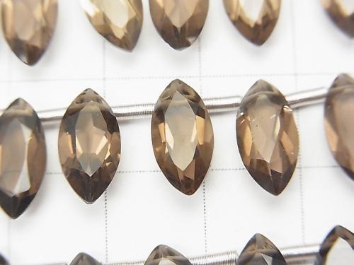 1strand $15.99! High Quality Smoky Crystal Quartz AAA Marquise Faceted 12x6mm 1strand (18pcs )