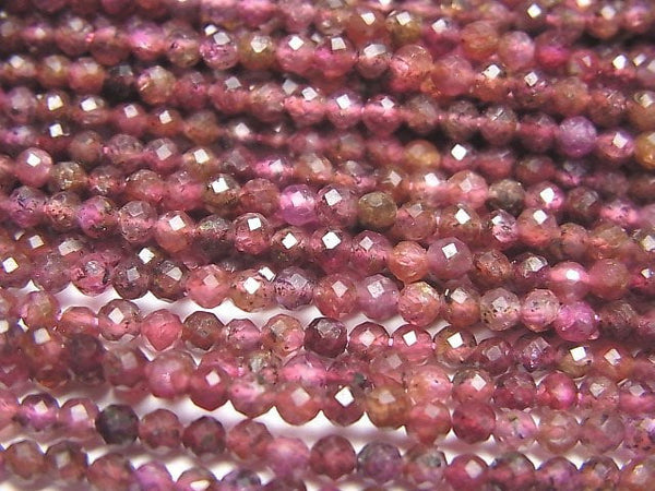 High Quality! Madagascar Ruby AA+ Faceted Round 2mm 1strand beads (aprx.15inch/36cm)
