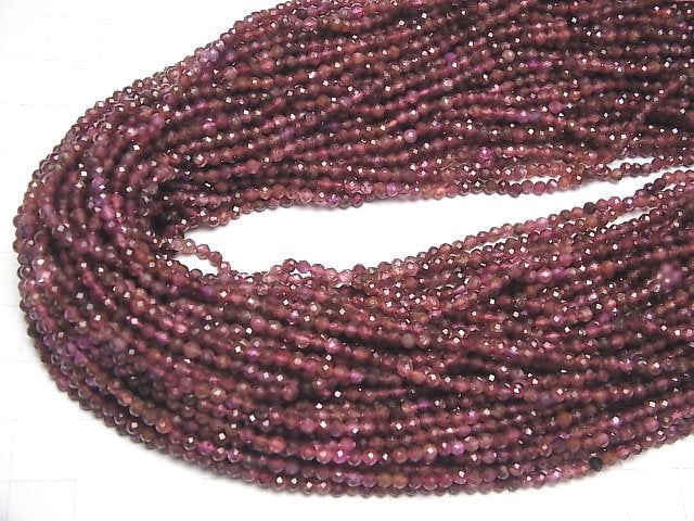 High Quality! Madagascar Ruby AA+ Faceted Round 2mm 1strand beads (aprx.15inch/36cm)