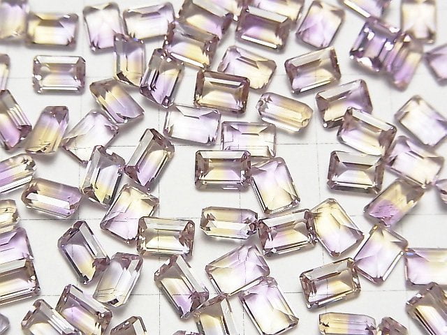 [Video] High Quality Ametrine AAA Loose stone Rectangle Faceted 7x5mm 3pcs