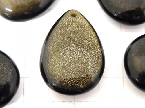 Golden Sheen Obsidian AAA Pear shape 35x25x11mm 1pc $4.79!