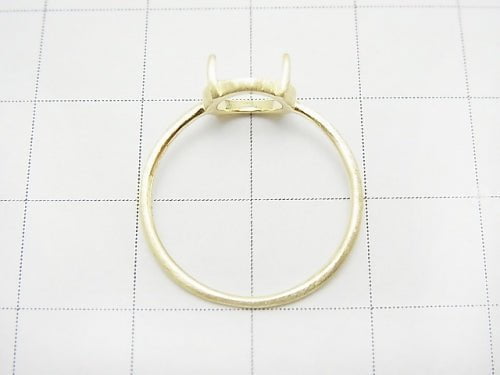 [Video] Silver925 Ring Empty Frame (Nail Clasp) Round 8mm Hairline 18KGP 1pc
