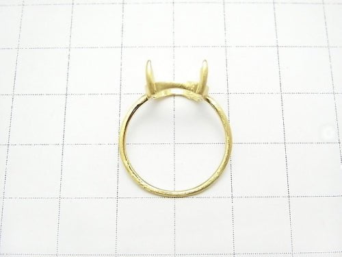 [Video] Silver925 Ring Empty Frame (Nail Clasp) Oval 14x10mm Hairline 18KGP 1pc