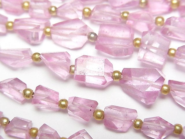 [Video]High Quality Pink Topaz AAA- Faceted Nugget 1strand beads (aprx.7inch/18cm)