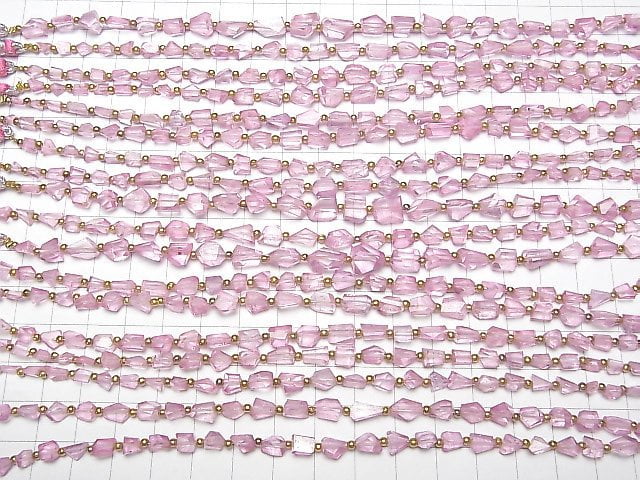 [Video]High Quality Pink Topaz AAA- Faceted Nugget 1strand beads (aprx.7inch/18cm)