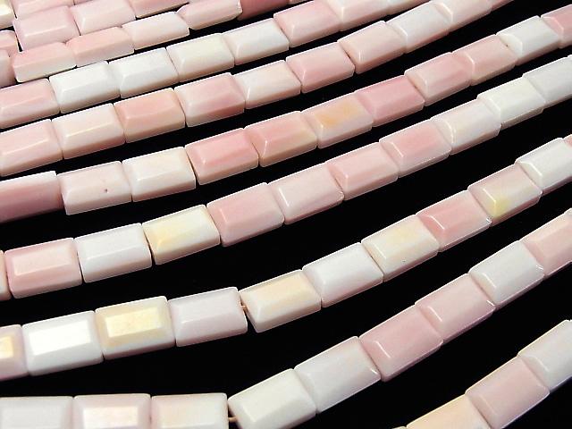 Queen Conch Shell AAA Faceted Rectangle 10x7x4mm half or 1strand (aprx.15inch / 38cm)