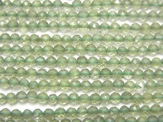 [Video] High Quality! Green Apatite AAA Faceted Round 2.5mm 1strand beads (aprx.13inch / 31cm)