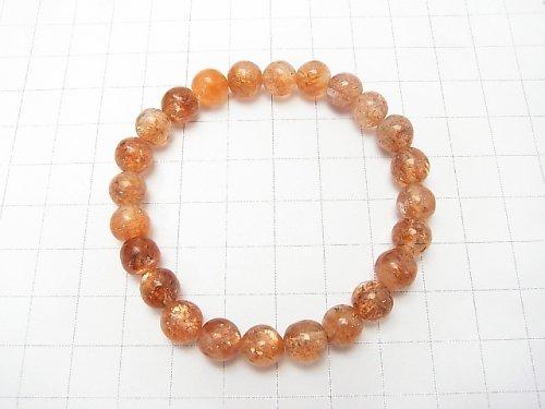 [Video] [One of a kind] High Quality Sunstone AA++ Round 7mm Bracelet   NO.114