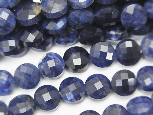 High Quality!  1strand $9.79! Sodalite AA++ Faceted Coin 6x6x4mm 1strand (aprx.15inch/37cm)