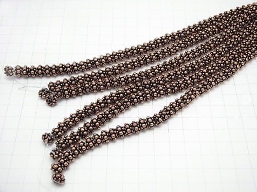 Copper  Roundel 8x8x5mm Oxidized Finish  half or 1strand beads (aprx.7inch/18cm)