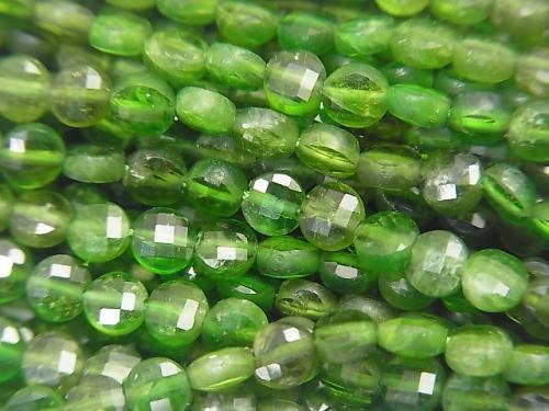 High Quality! Chrome Diopside AA ++ Faceted Coin 4x4x2mm half or 1strand (aprx.15inch / 37cm)