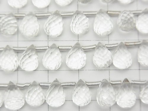 [Video] High Quality Crystal AAA Drop Faceted Briolette 9x6x6mm half or 1strand (22pcs )