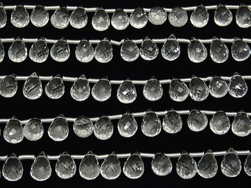 [Video] High Quality Crystal AAA Drop Faceted Briolette 9x6x6mm half or 1strand (22pcs )