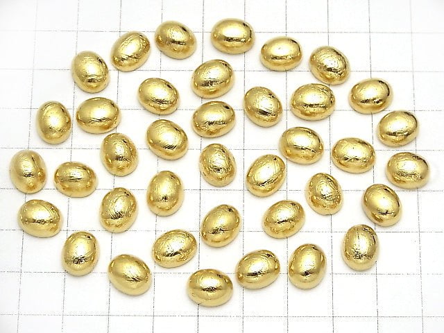 Meteorite (Muonionalusta) Oval Cabochon 10x8mm Yellow Gold 1pc