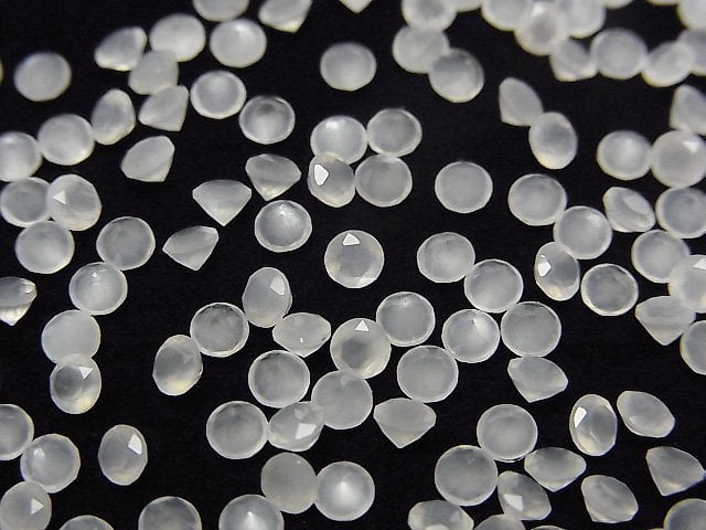 [Video]High Quality White Moonstone AAA Loose stone Round Faceted 3x3mm 10pcs