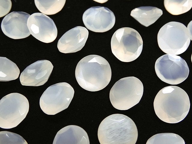 [Video]High Quality White Moonstone AAA Loose stone Round Faceted 8x8mm 5pcs