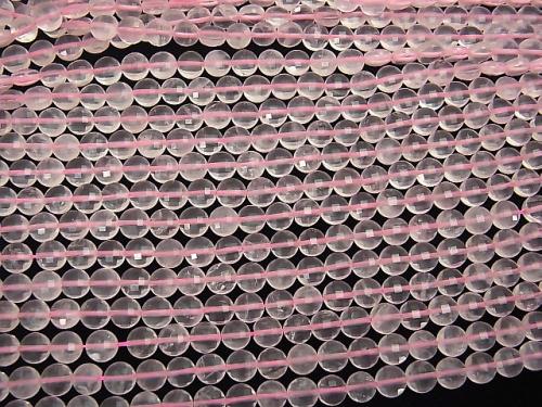 High Quality!  1strand $7.79! Rose Quartz AA++ Faceted Coin 6x6x3.5mm 1strand (aprx.15inch/36cm)