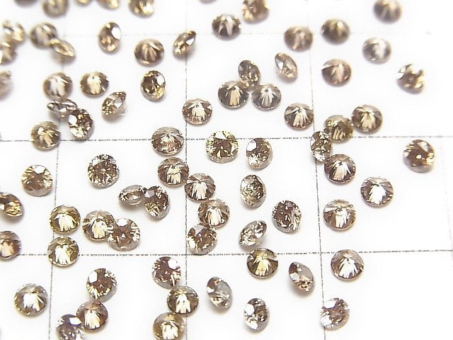 [Video] Light Brown Diamond Round Faceted 2.5x2.5mm 1pc