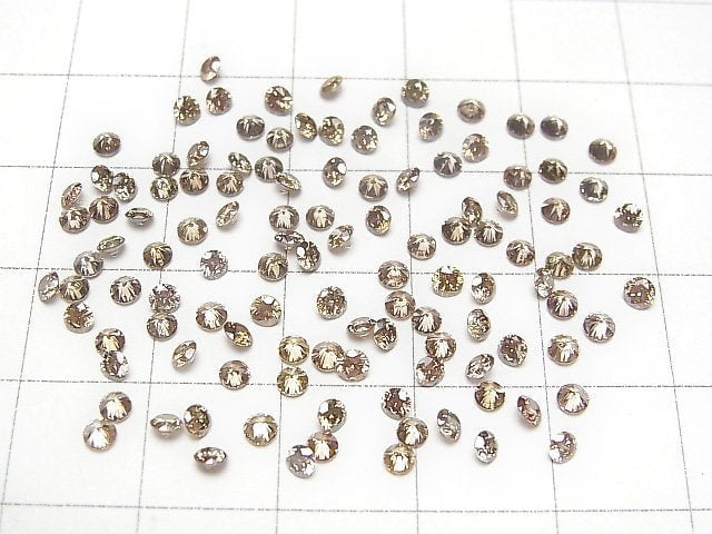 [Video] Light Brown Diamond Round Faceted 2.5x2.5mm 1pc
