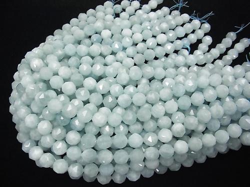 High Quality! Aquamarine AA + Star Faceted Round 12mm half or 1strand (aprx.15inch / 37cm)