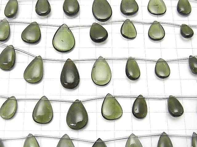1strand $247.99High Quality Moldavite AAA Pear shape (Smooth)  1strand (9pcs )