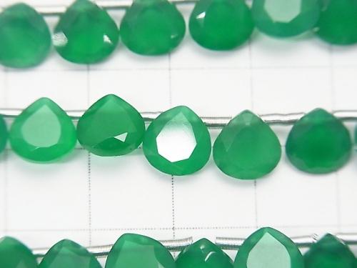 1strand $15.99! High Quality Green Onyx AAA Chestnut Faceted 8x8mm 1strand (18pcs)